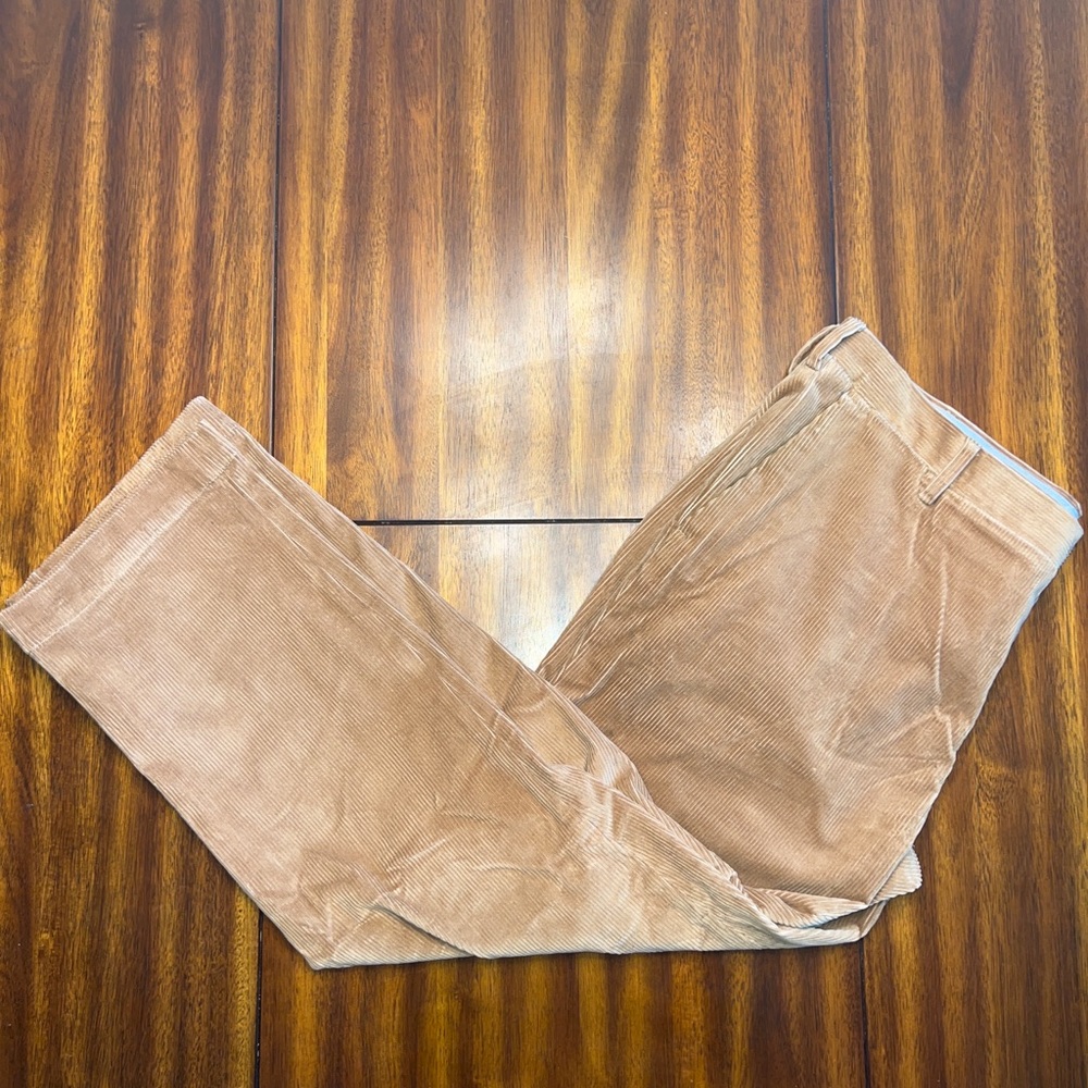 Polo Ralph Lauren Mens Khaki Corduroy Pants Classic Fit Brown 38X30.